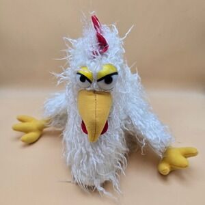 Elope White Shaggy Chicken Hat Grumpy Bird Novelty Costume Adjustable Adult/Kids